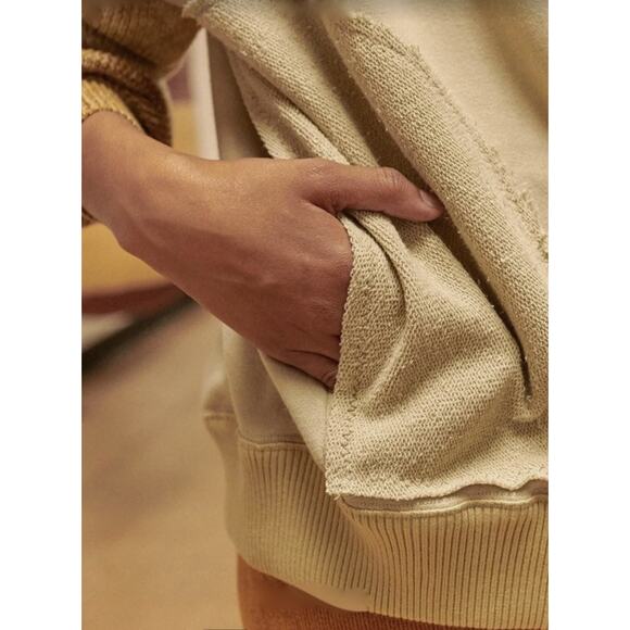 FREE PEOPLE Movement New Flow Sweatshirt Knit Sleeve Moss Khaki Sz M {C3} - Picture 4 of 9